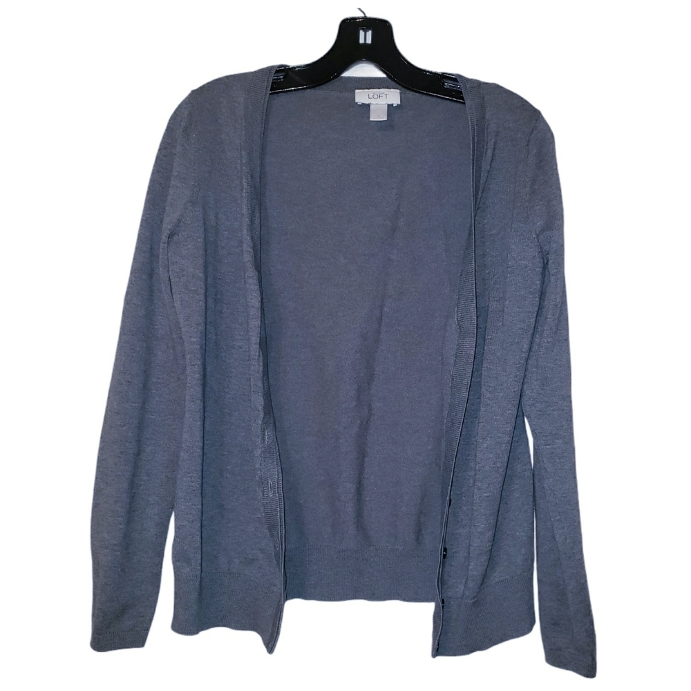 LOFT Dark Gray Button Down Cardigan